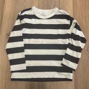 H&M Kids Striped Long Sleeve Tee - Black and White